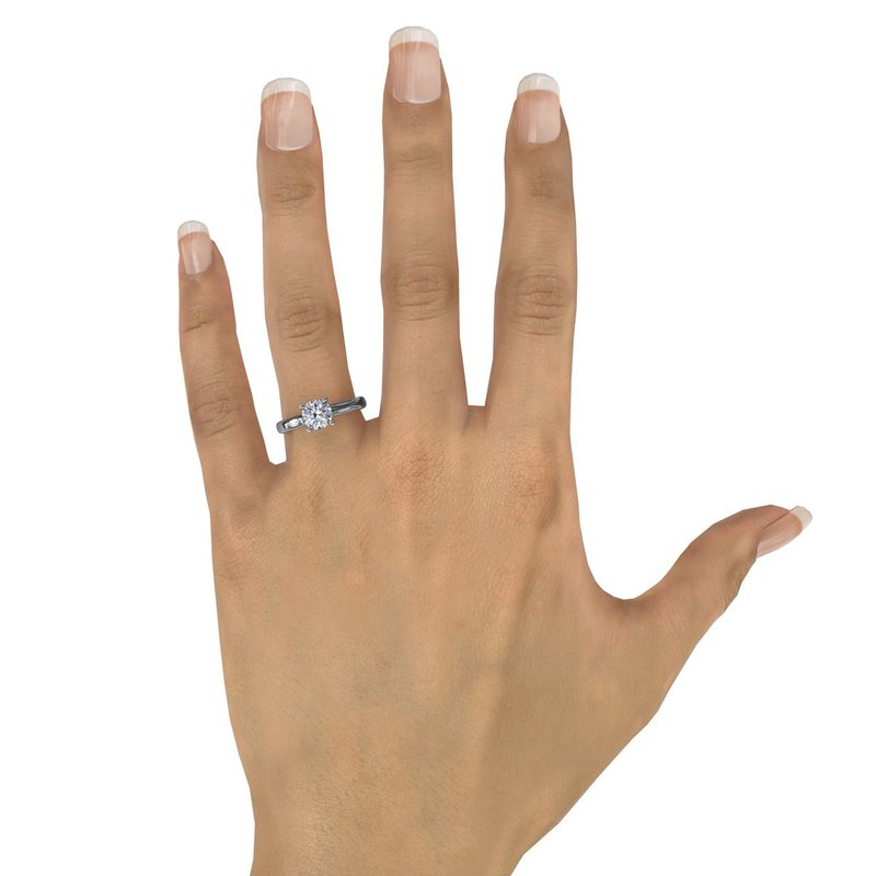 14K White Gold Classic Solitaire With Peek-A-Boo Diamond | FANA