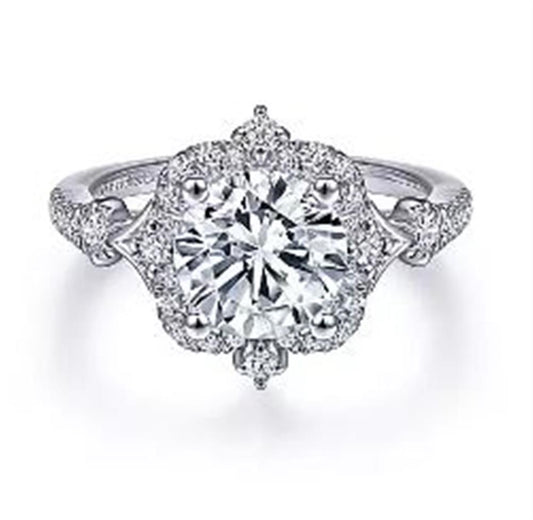 14K White Gold Diamond Engagement Ring *Victorian collection*
head si