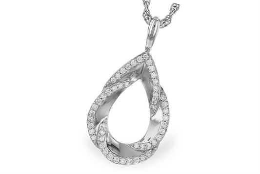 14K Gold Swirl Diamonds Necklace