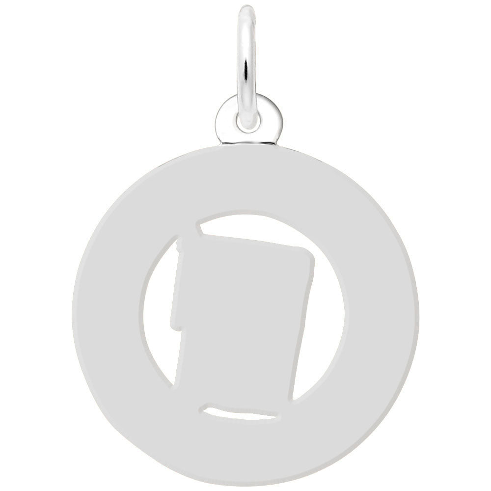 sterling silver Atlantic city clot machine ring charm reverse side with textured surface for engraving