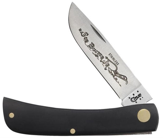 Black Synthetic Smooth Sod Buster Knife | Case 00095