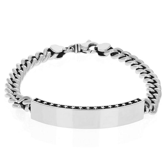 ID and Stars Silver Bracelet