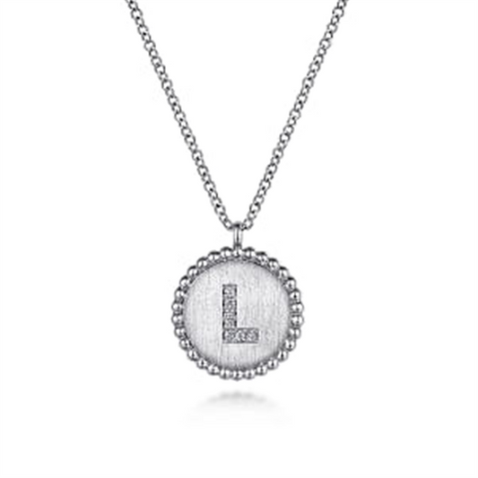 925 Sterling Silver Diamond Bujukan 
Initial L Necklace 
Serial No: