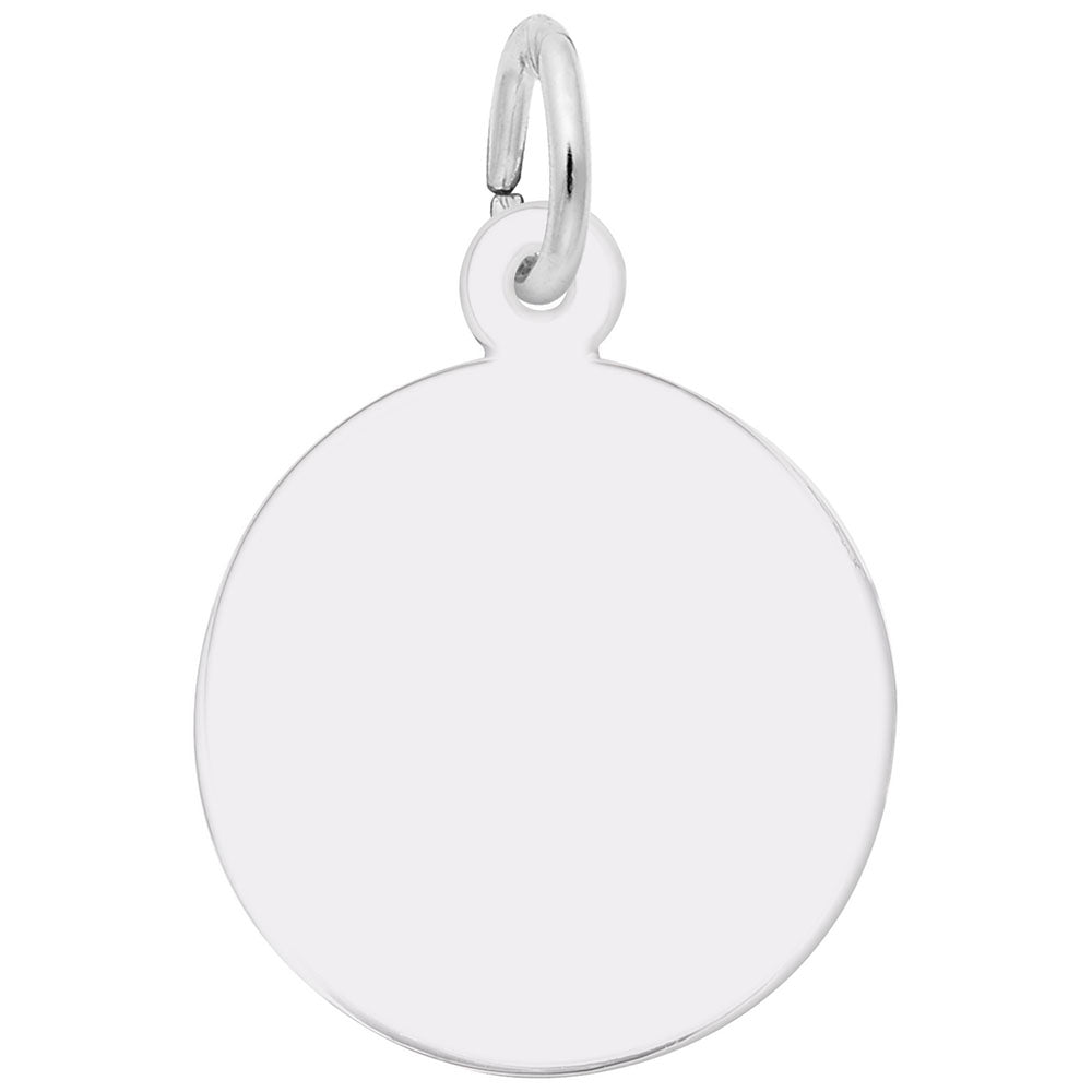 The Compass with Needle Charm by Rembrandt Charms is a round, sterling silver pendant featuring a small loop for attaching to a chain or keyring—perfect for personalizing or adding to your charm collection.