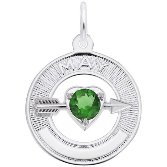 05 May Birthstone Charm in Sterling Silver