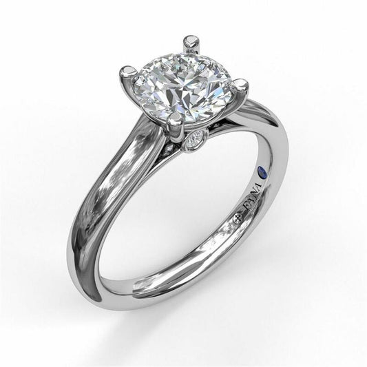 14K White Gold Classic Solitaire With Peek-A-Boo Diamond | FANA
