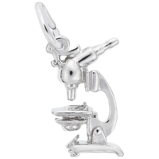 Microscope Charm / Sterling Silver