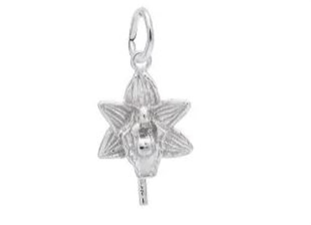 Orchid Flower Charm Sterling Silver – William Baxley Avonlea