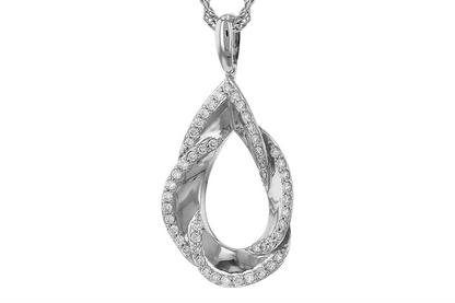 14K Gold Swirl Diamonds Necklace