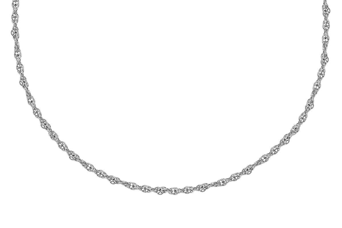 The 14K Gold Heartbeat Diamonds Necklace by Allison Kaufman, featuring intricate twisting links and crafted in 14K white gold, is displayed against a white background.