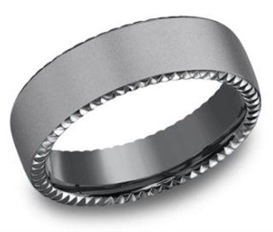 6.5mm Rivet Coin Edge and Sandblast Ring | Benchmark Rings
