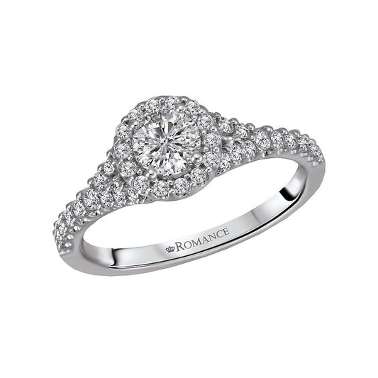 Romance Bridal Diamond Halo Ring with 0.73 carats