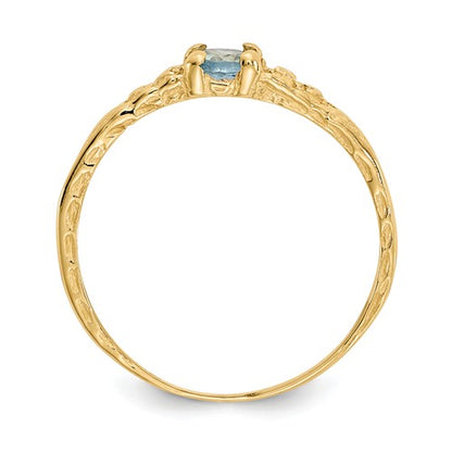Buy Baby Jewelry | March / Aquamarine | Baby Ring | 14K Yellow Gold | Madi K | Shop Madi K only at Avonlea Jewelry.
