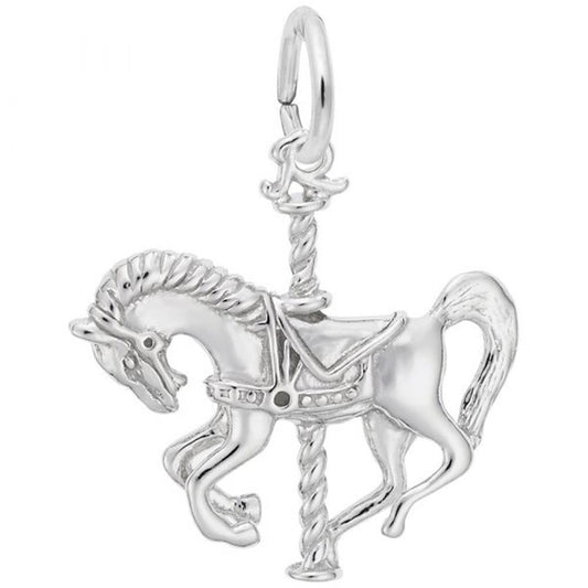 Carousel Horse Charm / Sterling Silver