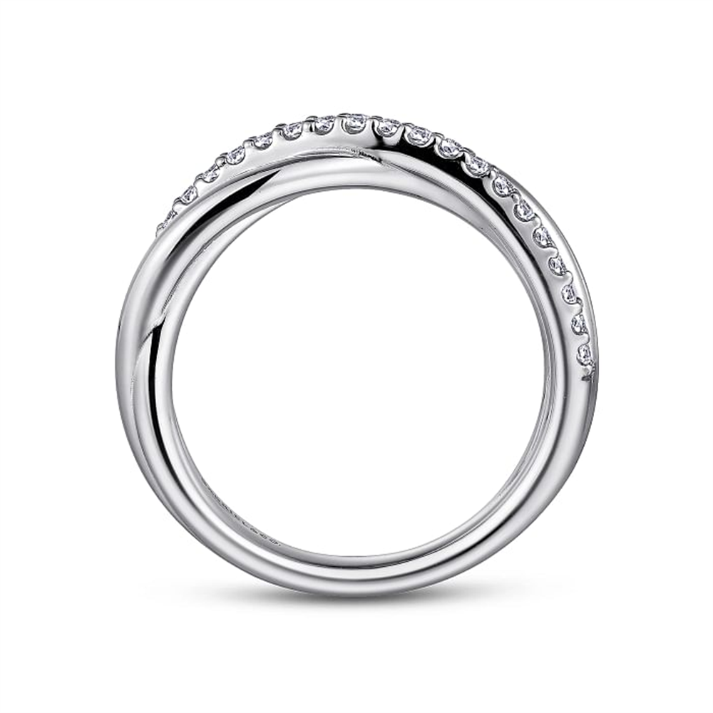 925 Sterling Silver White Sapphire Pavé 
Criss Cross Ring *Contempora