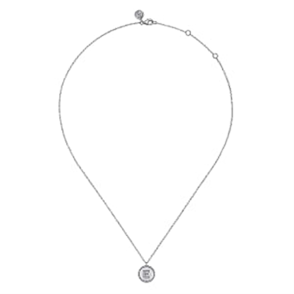925 Sterling Silver Diamond Bujukan 
Initial E Necklace 
Serial No: