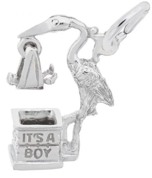 "It's A Boy" Stork / Sterling Silver
