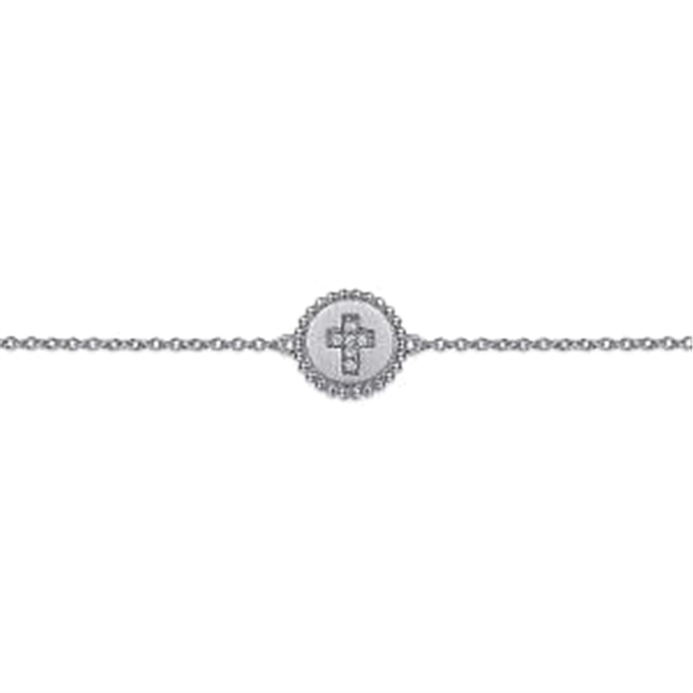 925 Sterling Silver Diamond Bujukan 
Cross Bracelet
Serial No: S1739