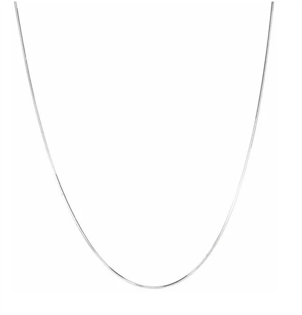 The Royal Chain Group Sterling Silver 1.1mm Octagonal Snake Chain Necklace, 18 inch, with a secure lobster clasp is shown against a plain white background.