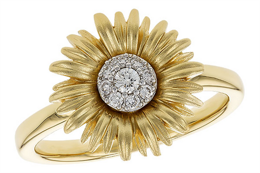 14K Gold Sunflower Ring