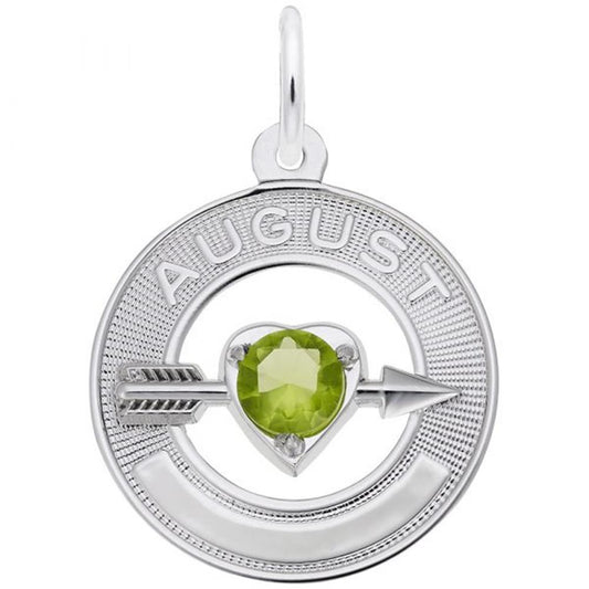 08 August Birthstone Charm in Sterling Silver