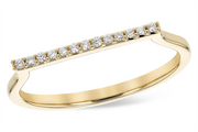 Introducing the Allison Kaufman Fashion Bar Ring, beautifully crafted in 14k yellow gold and adorned with a straight horizontal row of small, round natural diamonds set across the top.