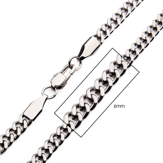 6mm Steel Diamond Cut Curb Chain | 22" | INOX