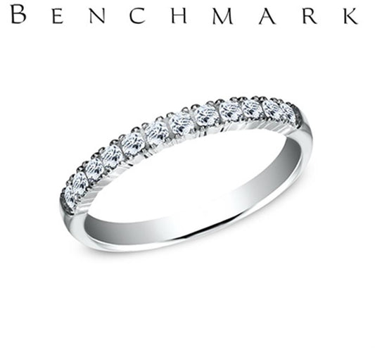 14K White Gold 0.24cts Lab Grown Diamond French Set Band | Benchmark Rings