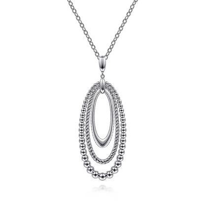 925 Sterling Silver Bujukan and Rope 
Circle Pendant Necklace
Serial