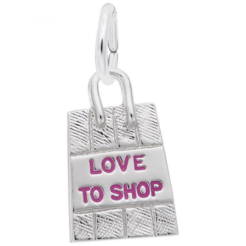 Shopping Bag Charm / Sterling Silver