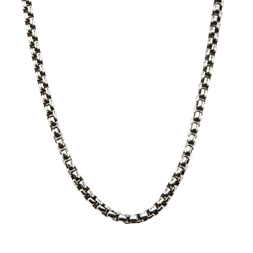 Men's Stainless Steel Black Oxidized Bold Box Chain. Available lengths