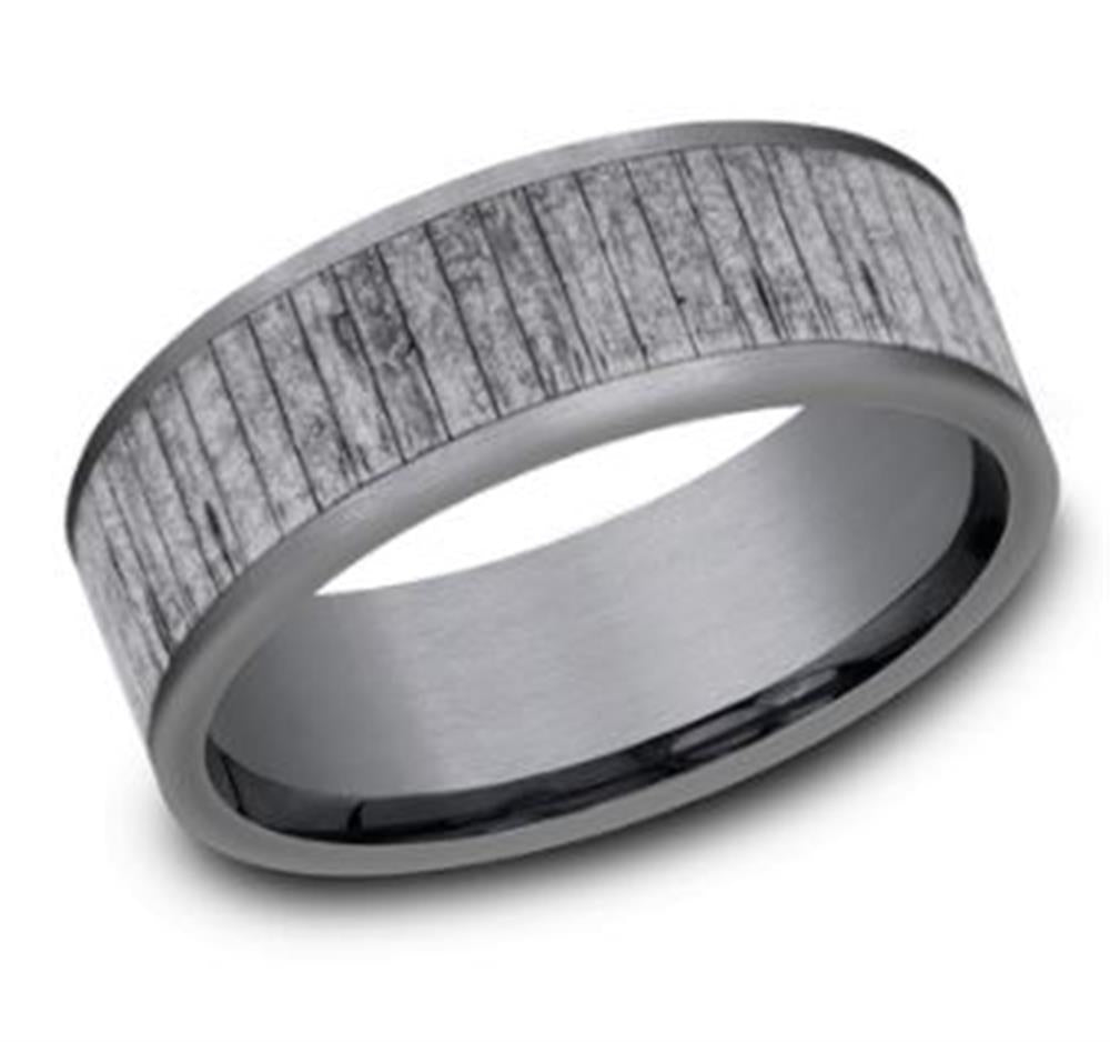 Benchmark Rings 8mm Tantalum with Split Wood Ring | Benchmark Rings – William Baxley ...