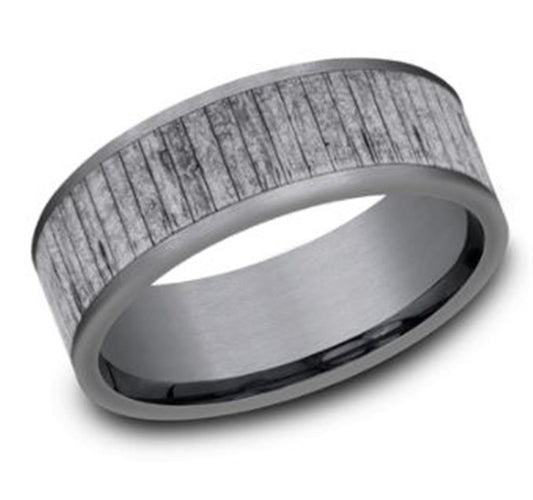 8mm Tantalum with Split Wood Ring | Benchmark Rings