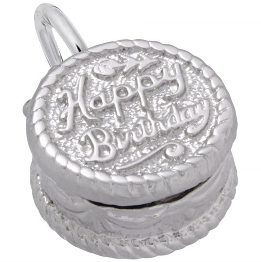 Birthday Cake Charm in Sterling Silver