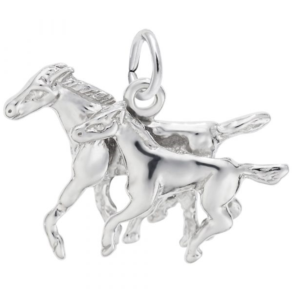 Horse and Colt- Sterling Silver Charm