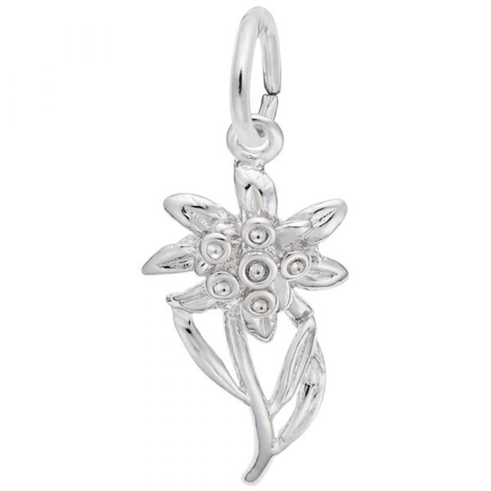 Sterling Silver Edelweiss Flower Charm For Bracelet - Fine Silver 925, Traditional Austrian Style - FashionJunkie4Life SX68N
