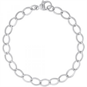 The Rembrandt Charms Dapped Curb Link Sterling Silver Bracelet features 8-inch dapped curb links and a lobster clasp.