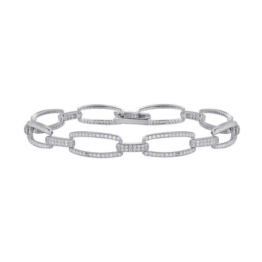Sterling Silver Elegant Halo Link Bracelet | Lafonn