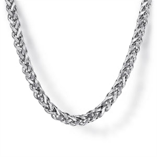 Sterling Silver Men's Wheat Chain Necklace | 22"