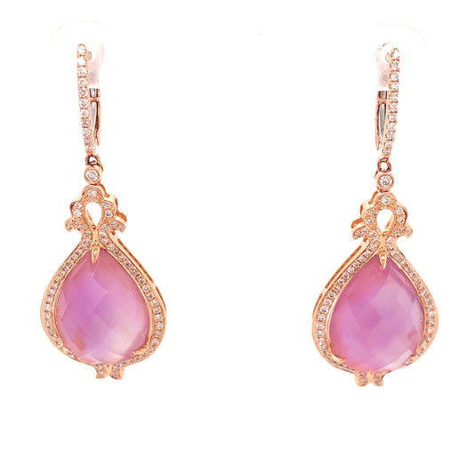 Mother of Pearl & Amethyst Dangle Earrings | Doves by Doron Paloma