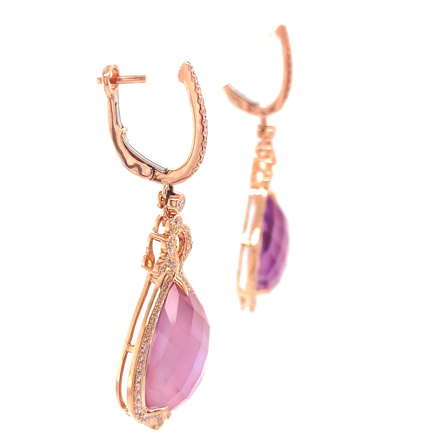 Mother of Pearl & Amethyst Dangle Earrings | Doves by Doron Paloma