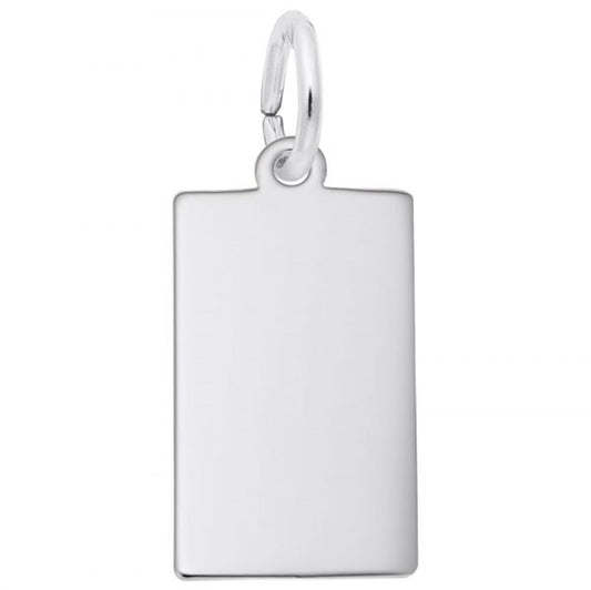 Engravable Dog Tag Charm / Sterling Silver