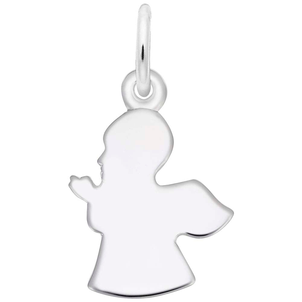 sterling silver small guardian angel with a smooth surface on back for engraving