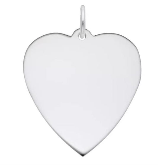 Large Classic Heart Charm / Sterling Silver