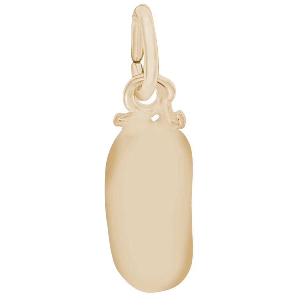 This image shows the 10K Yellow Gold back of the October Baby Shoe Charm, which was a smooth surface for engraving.