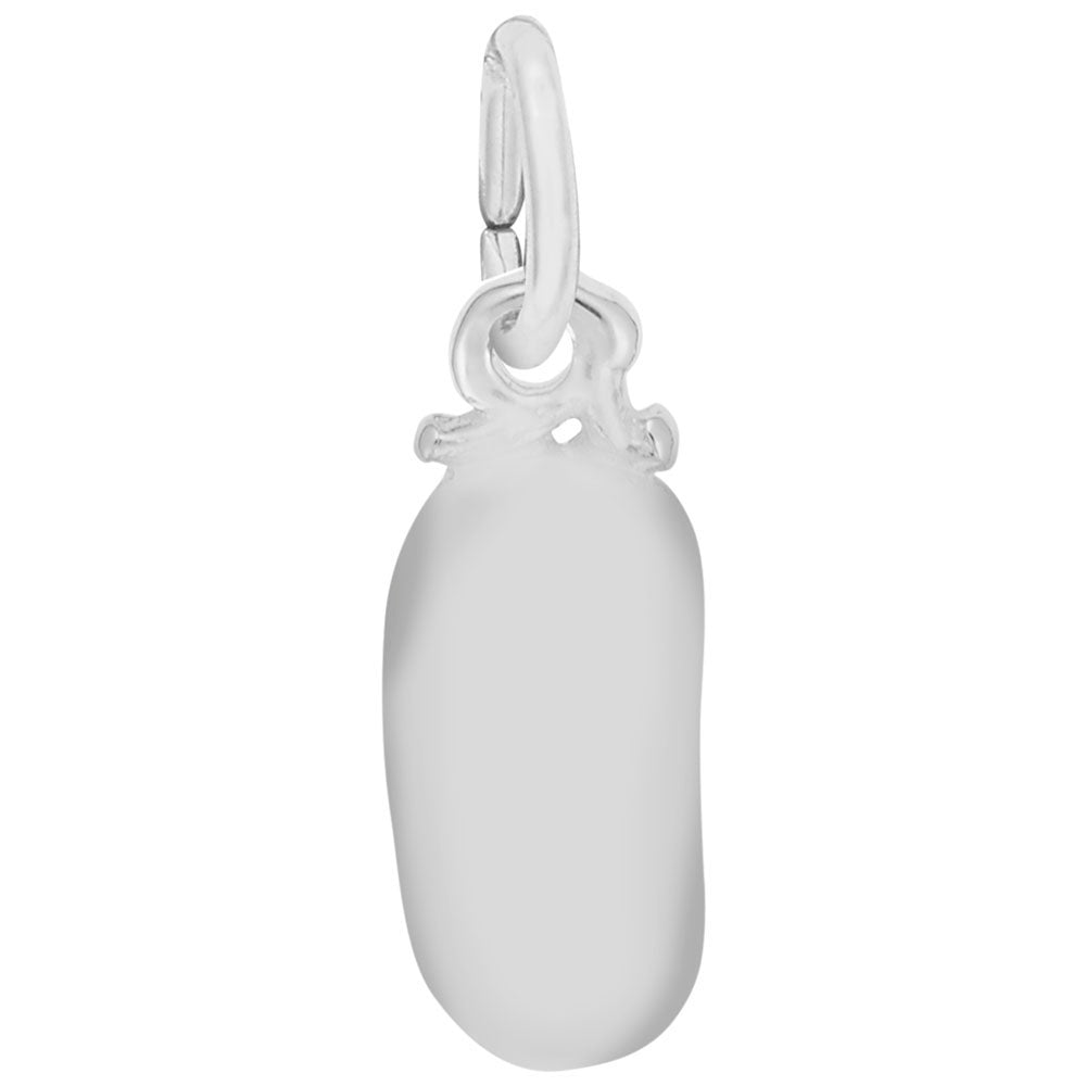 This image shows the sterling silver back of the November Baby Shoe Charm, which has a smooth surface for engraving.