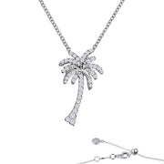 Introducing the Tropical Palm Tree Necklace by Lafonn—a timeless classic for any jewelry collection. This exquisite piece features a pendant in the shape of a palm tree, encrusted with Lafonn Lassaire simulated diamonds. The delicate design includes a sterling silver chain bonded with platinum and an adjustable clasp, adding both sophistication and versatility to your style.
