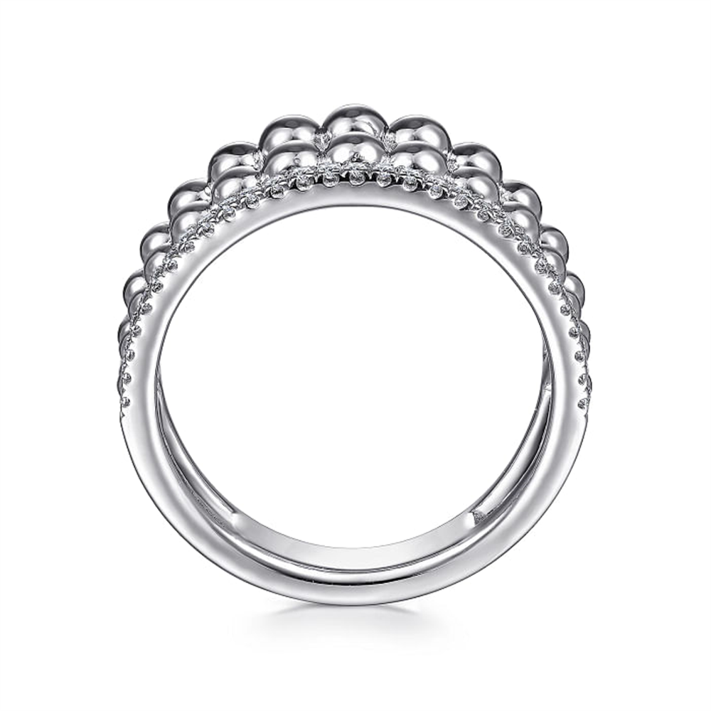 925 Sterling Silver White Sapphire Wide 
Bujukan Ring *Bujukan Collec