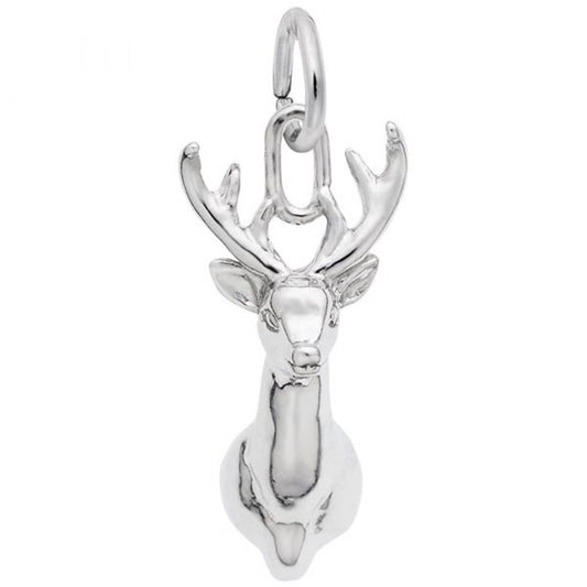 Deer Head Charm / Sterling Silver