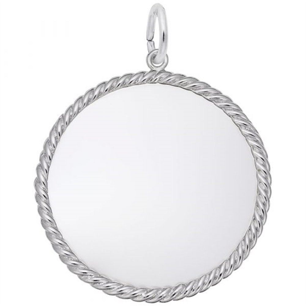 Rope Disc -Sterling Silver Charm